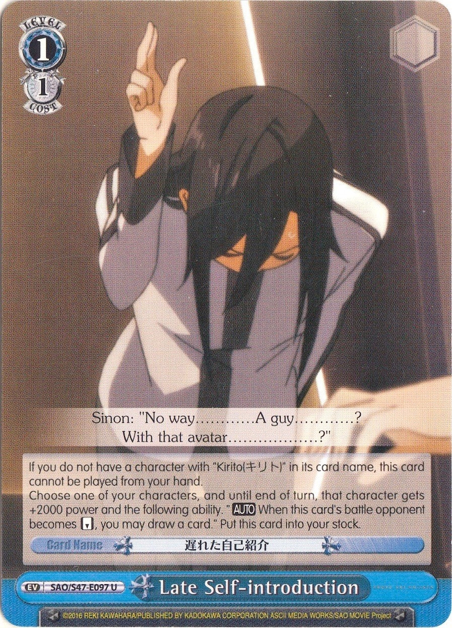 Image for Late Self-introduction (Sword Art Online Re: Edit) (SAO/S47-E097 U) - Weiss Schwarz