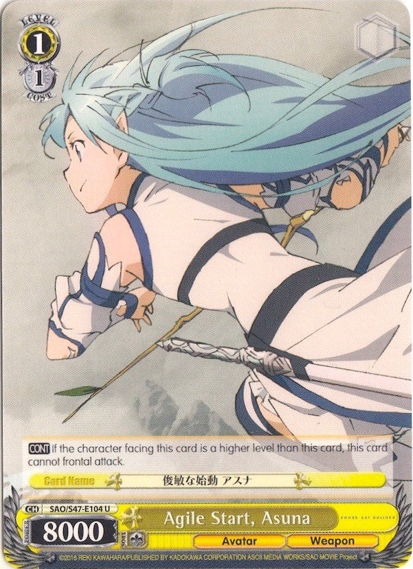 Image for Agile Start, Asuna (Sword Art Online Re: Edit) (SAO/S47-E104 U) - Weiss Schwarz