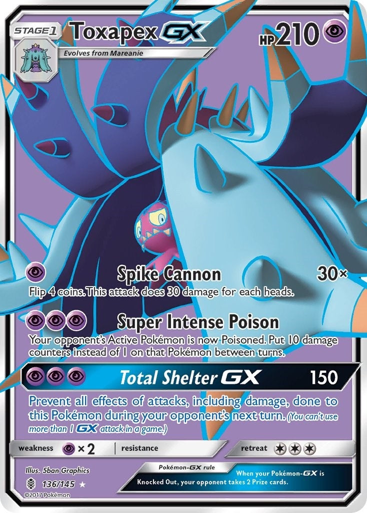 Image for Toxapex GX (Full Art) (SM - Guardians Rising) (136/145) - Pokemon