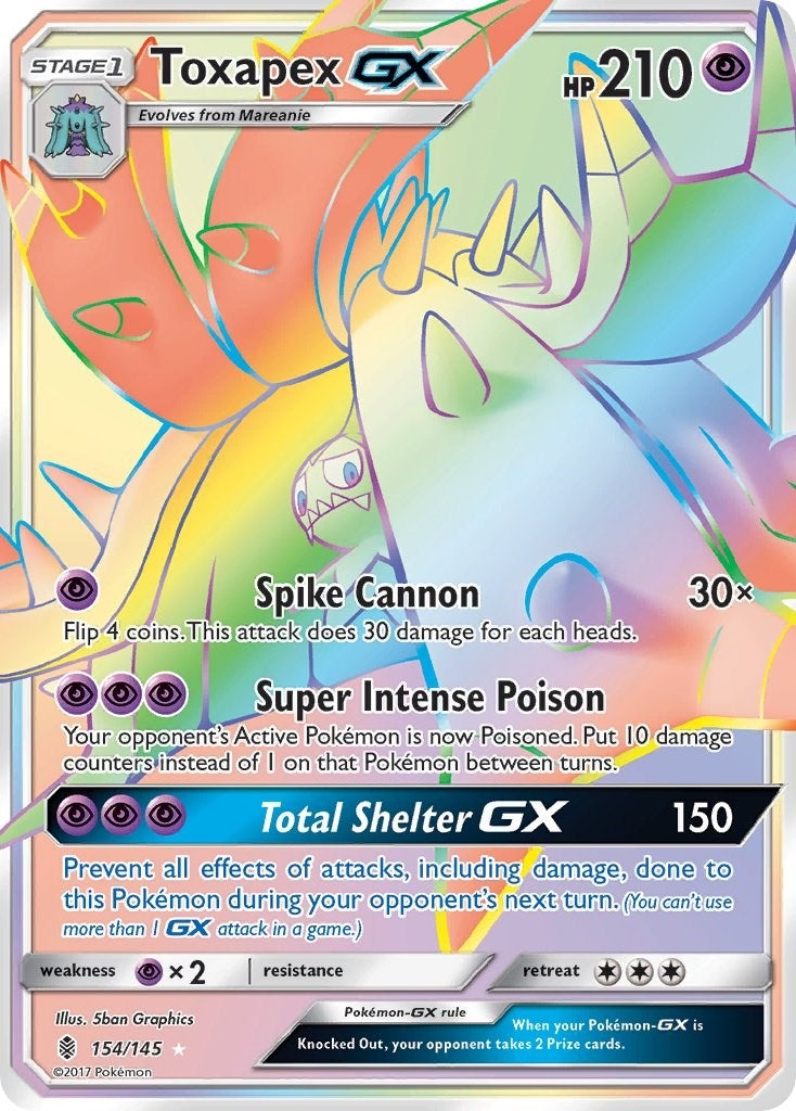 Image for Toxapex GX (Secret) (SM - Guardians Rising) (154/145) - Pokemon