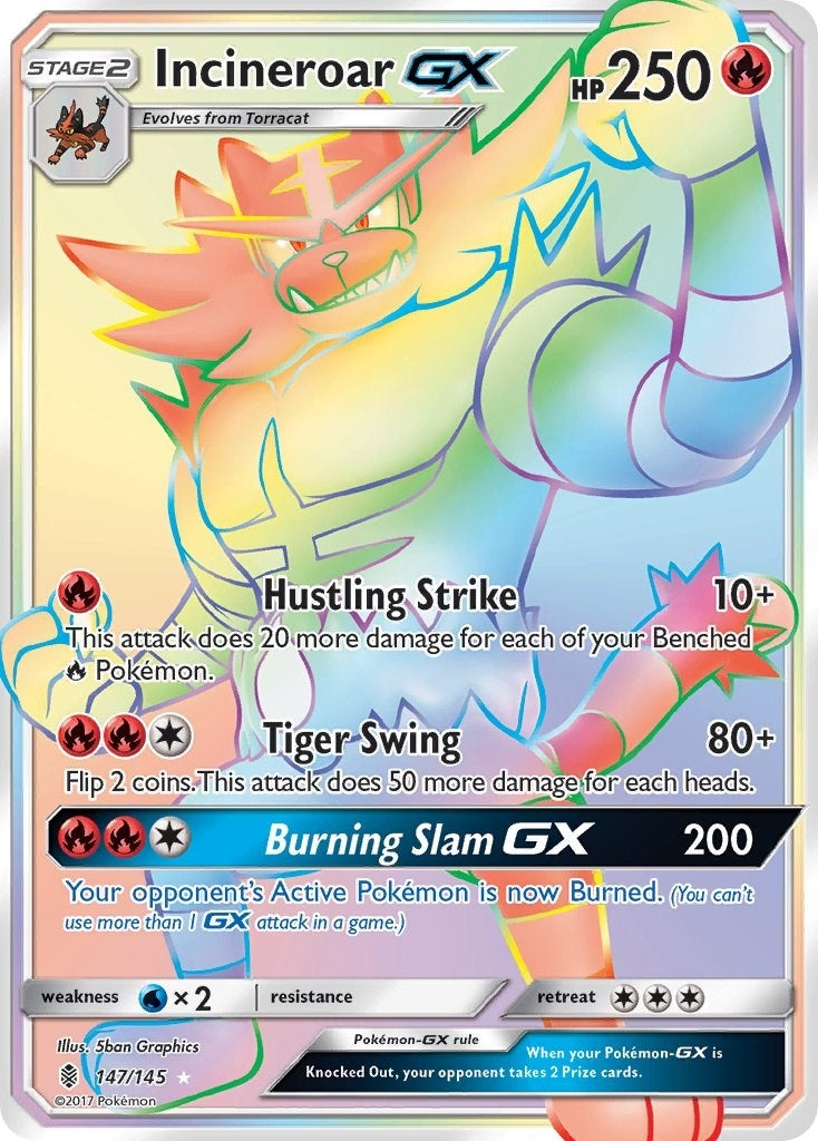 Image for Incineroar GX (Secret) (SM - Guardians Rising) (147/145) - Pokemon