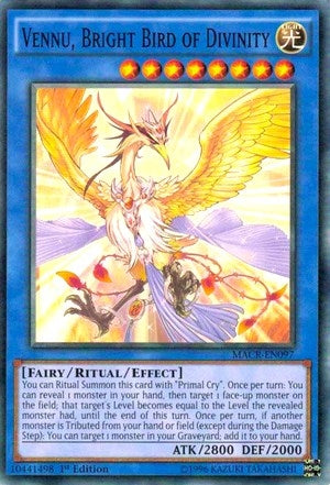 Image for Vennu, Bright Bird of Divinity (Maximum Crisis) (MACR-EN097) - YuGiOh