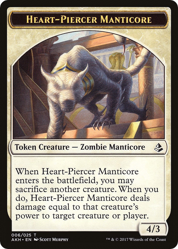 Image for Heart-Piercer Manticore // Warrior Double-Sided Token (Amonkhet) (6 // 17) - Magic: The Gathering