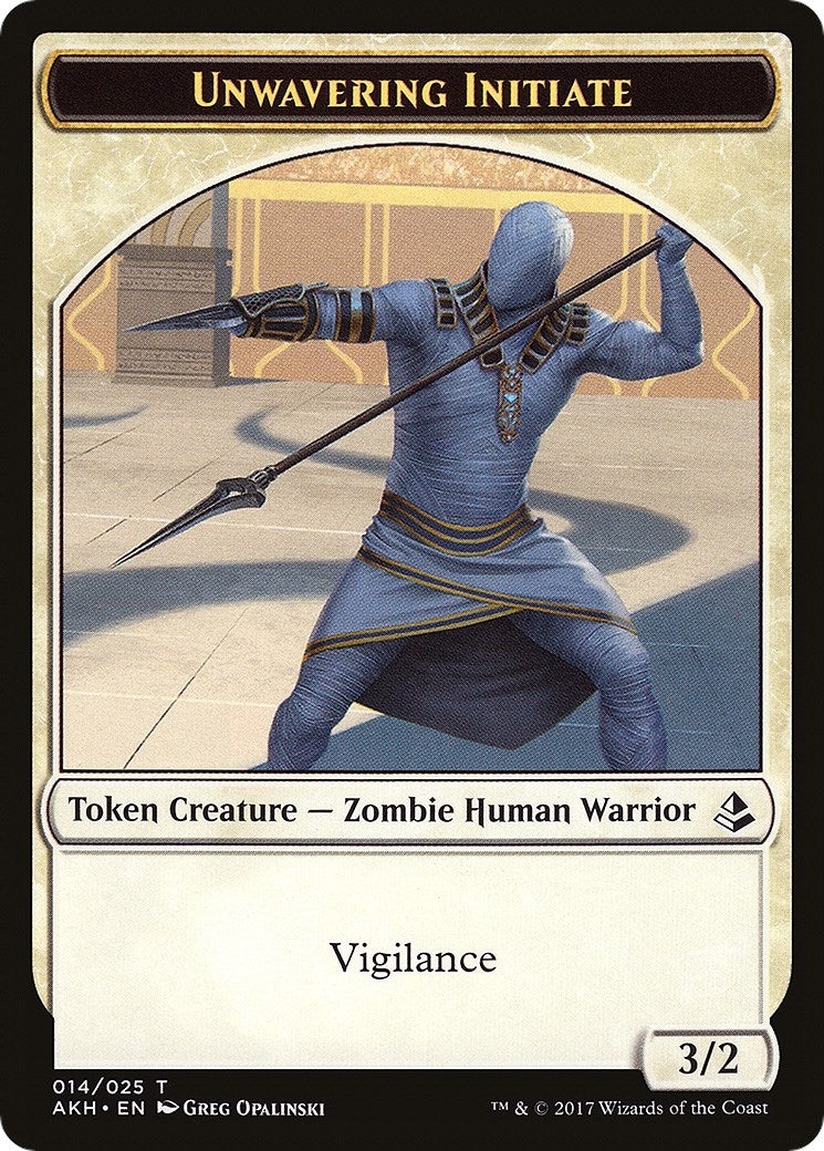 Image for Unwavering Initiate // Wurm Double-Sided Token (Amonkhet) (14 // 24) - Magic: The Gathering