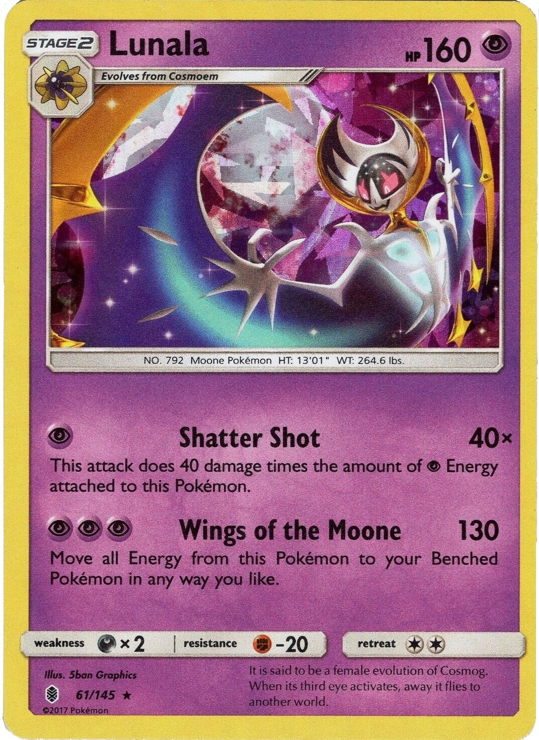 Image for Lunala - 61/145 (Cracked Ice Holo) (Deck Exclusives) (061/145) - Pokemon