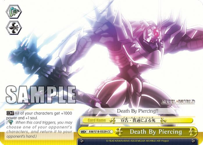 Image for Death By Piercing (Accel World) (AW/S18-E029 CC) - Weiss Schwarz