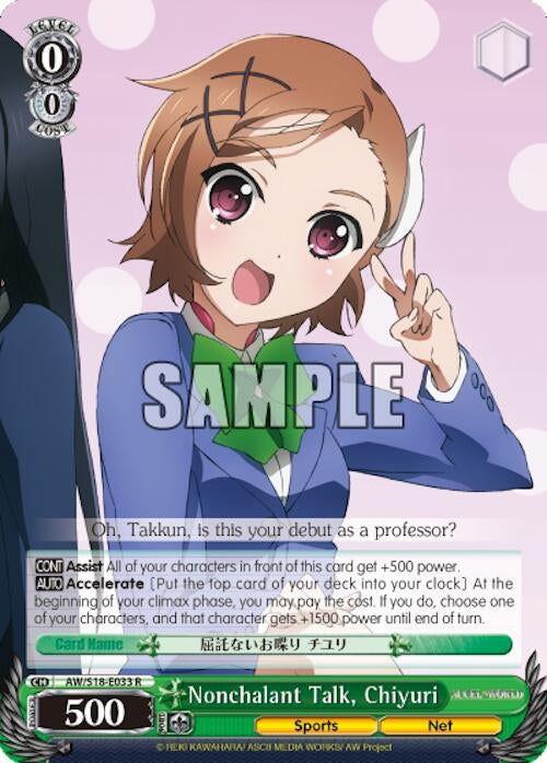 Image for Nonchalant Talk, Chiyuri (Accel World) (AW/S18-E033 R) - Weiss Schwarz