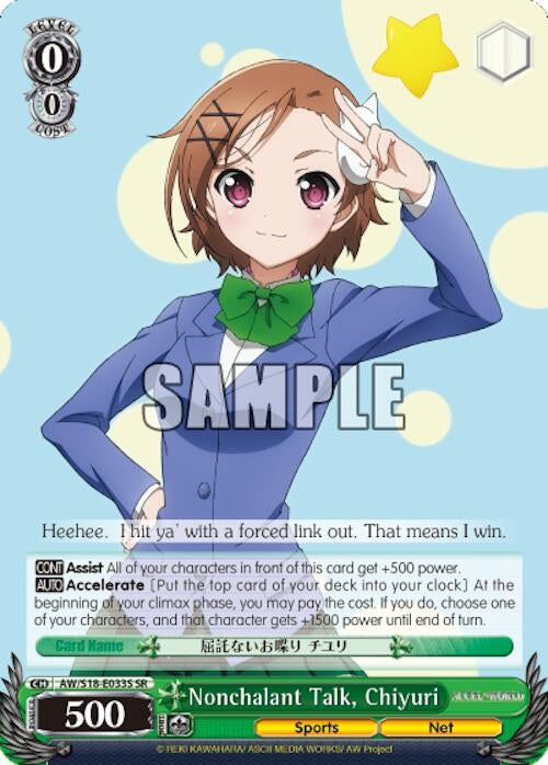Image for Nonchalant Talk, Chiyuri (SR) (Accel World) (AW/S18-E033S SR) - Weiss Schwarz