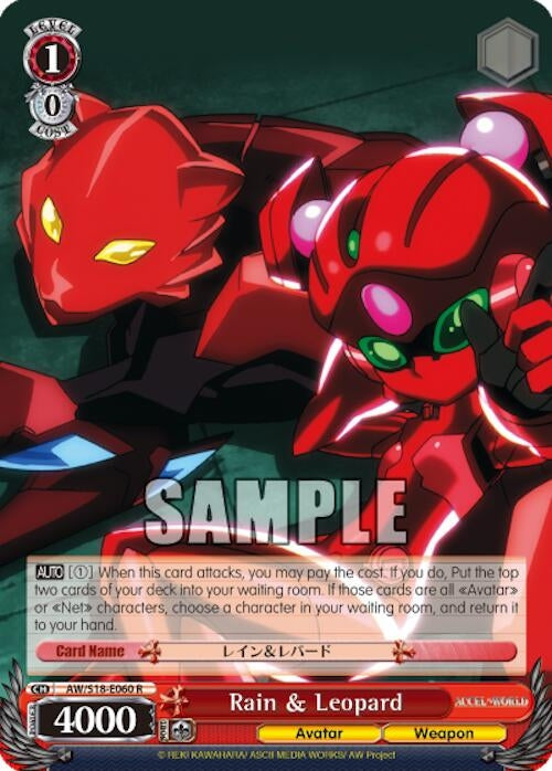 Image for Rain & Leopard (Accel World) (AW/S18-E060 R) - Weiss Schwarz