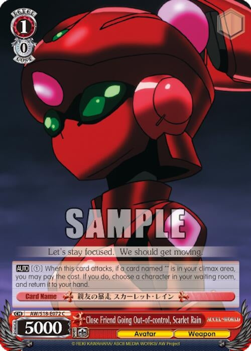 Image for Close Friend Going Out-of-control, Scarlet Rain (Accel World) (AW/S18-E072 C) - Weiss Schwarz