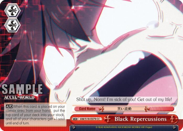 Image for Black Repercussions (Accel World) (AW/S18-E079 CC) - Weiss Schwarz