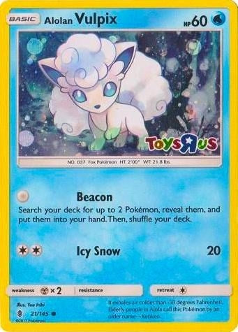Image for Alolan Vulpix - 21/145 (Toys R Us Promo) (Miscellaneous Cards & Products) (021/145) - Pokemon