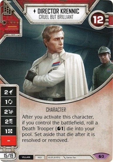 Image for Director Krennic - Cruel But Brilliant (Card Only) (Spirit of Rebellion) (3) - Star Wars: Destiny