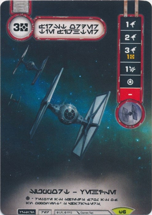 Image for First Order TIE Fighter (Alternate Full Art) (Aurebesh Text) (SWD: Promo Cards) (6) - Star Wars: Destiny