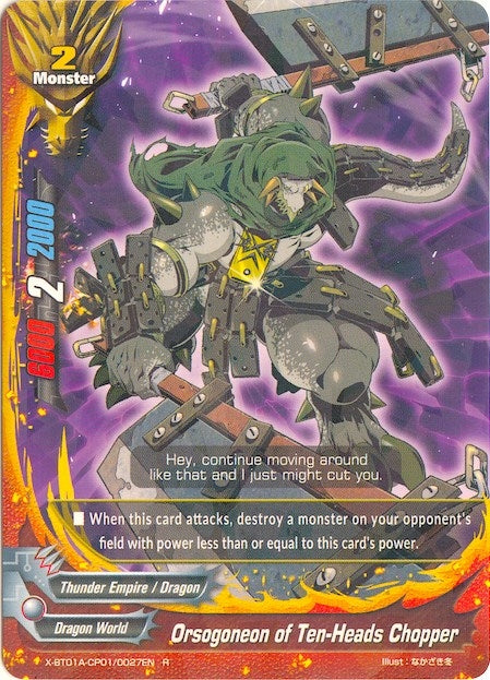 Image for Orsogoneon of Ten-Heads Chopper (Crossing Generations) (X-BT01A-CP01/0027EN) - Future Card BuddyFight