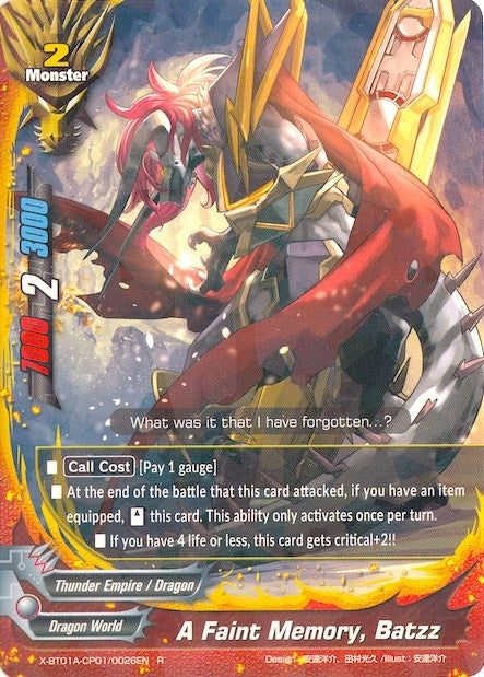 Image for A Faint Memory, Batzz (Crossing Generations) (X-BT01A-CP01/0026EN) - Future Card BuddyFight