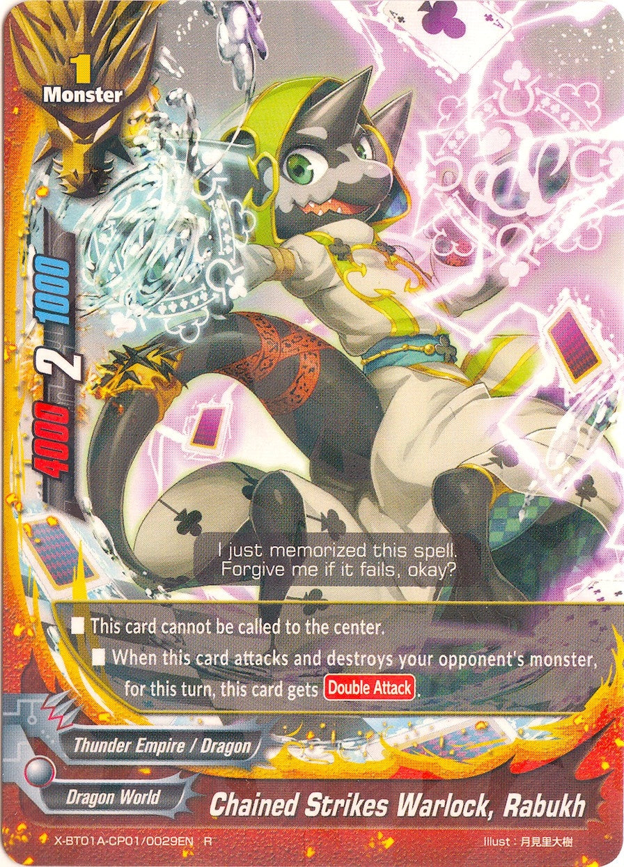Image for Chained Strikes Warlock, Rabukh (Crossing Generations) (X-BT01A-CP01/0029EN) - Future Card BuddyFight