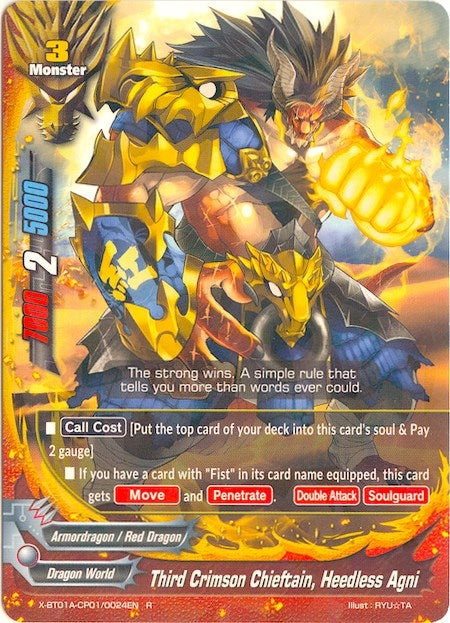 Image for Third Crimson Chieftain, Heedless Agni (Crossing Generations) (X-BT01A-CP01/0024EN) - Future Card BuddyFight