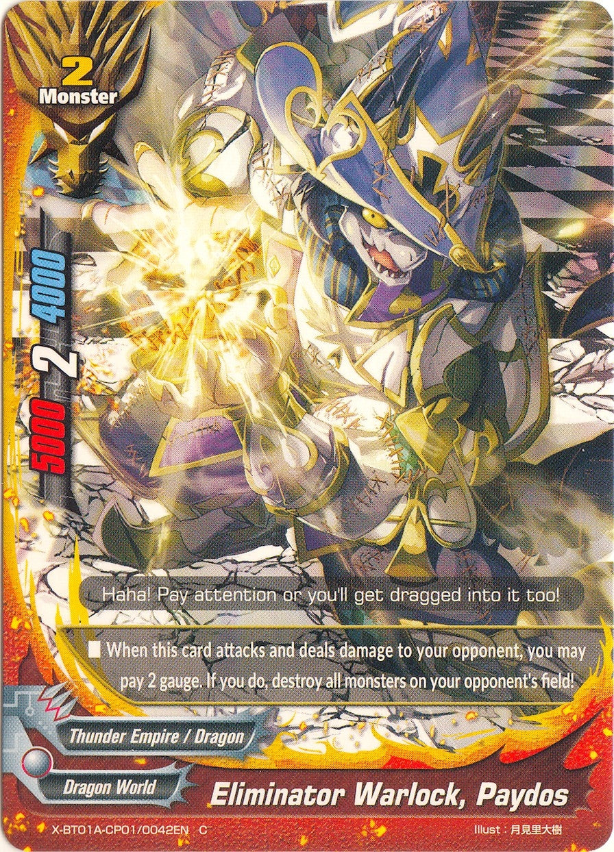 Image for Eliminator Warlock, Paydos (Crossing Generations) (X-BT01A-CP01/0042EN) - Future Card BuddyFight