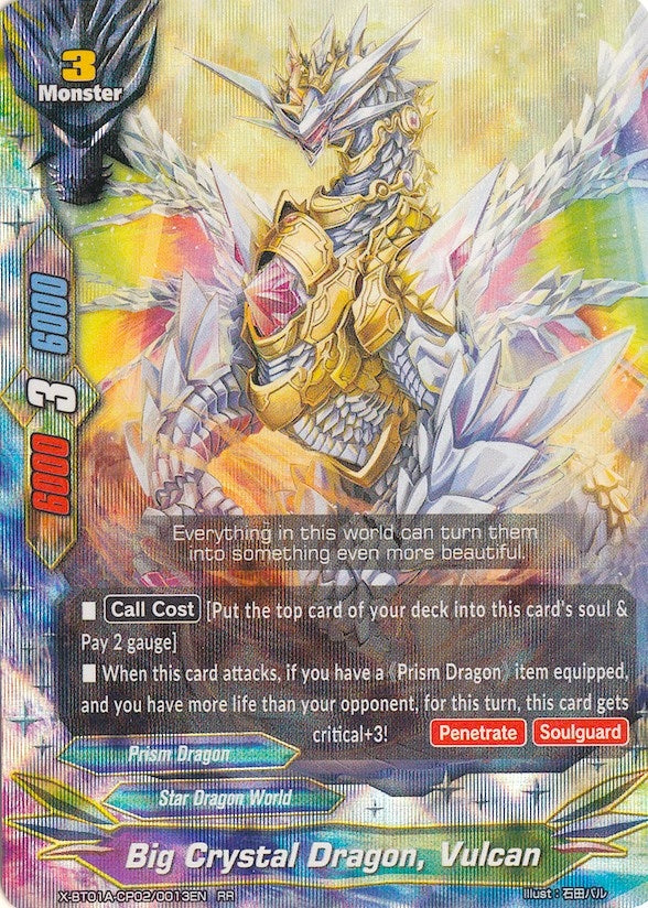 Image for Big Crystal Dragon, Vulcan (Crossing Generations) (X-BT01A-CP02/0013EN) - Future Card BuddyFight