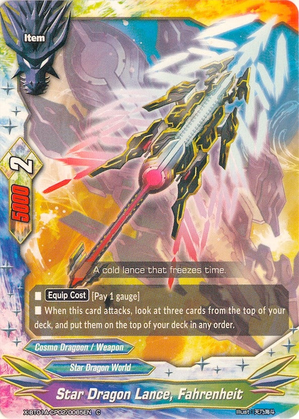 Image for Star Dragon Lance, Fahrenheit (Crossing Generations) (X-BT01A-CP02/0065EN) - Future Card BuddyFight