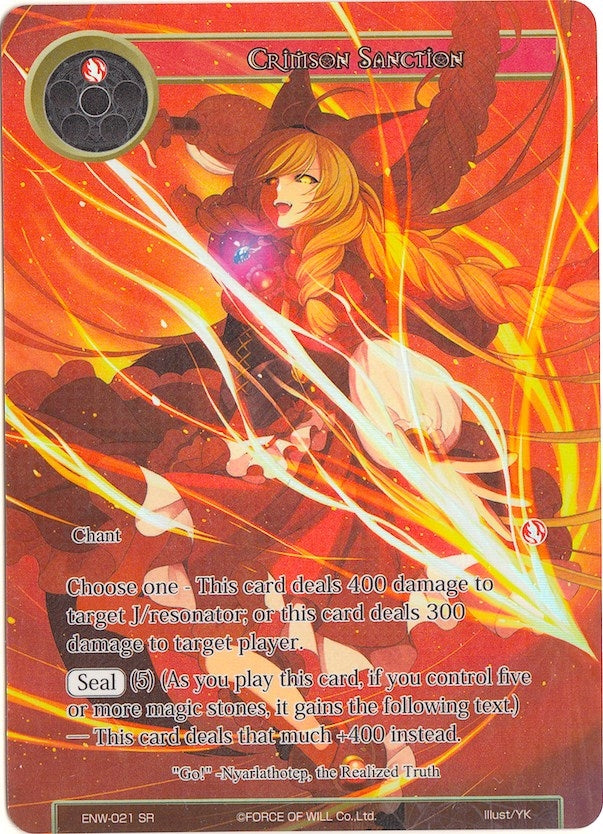 Image for Crimson Sanction (Full Art) (Echoes of the New World) (ENW-021) - Force of Will