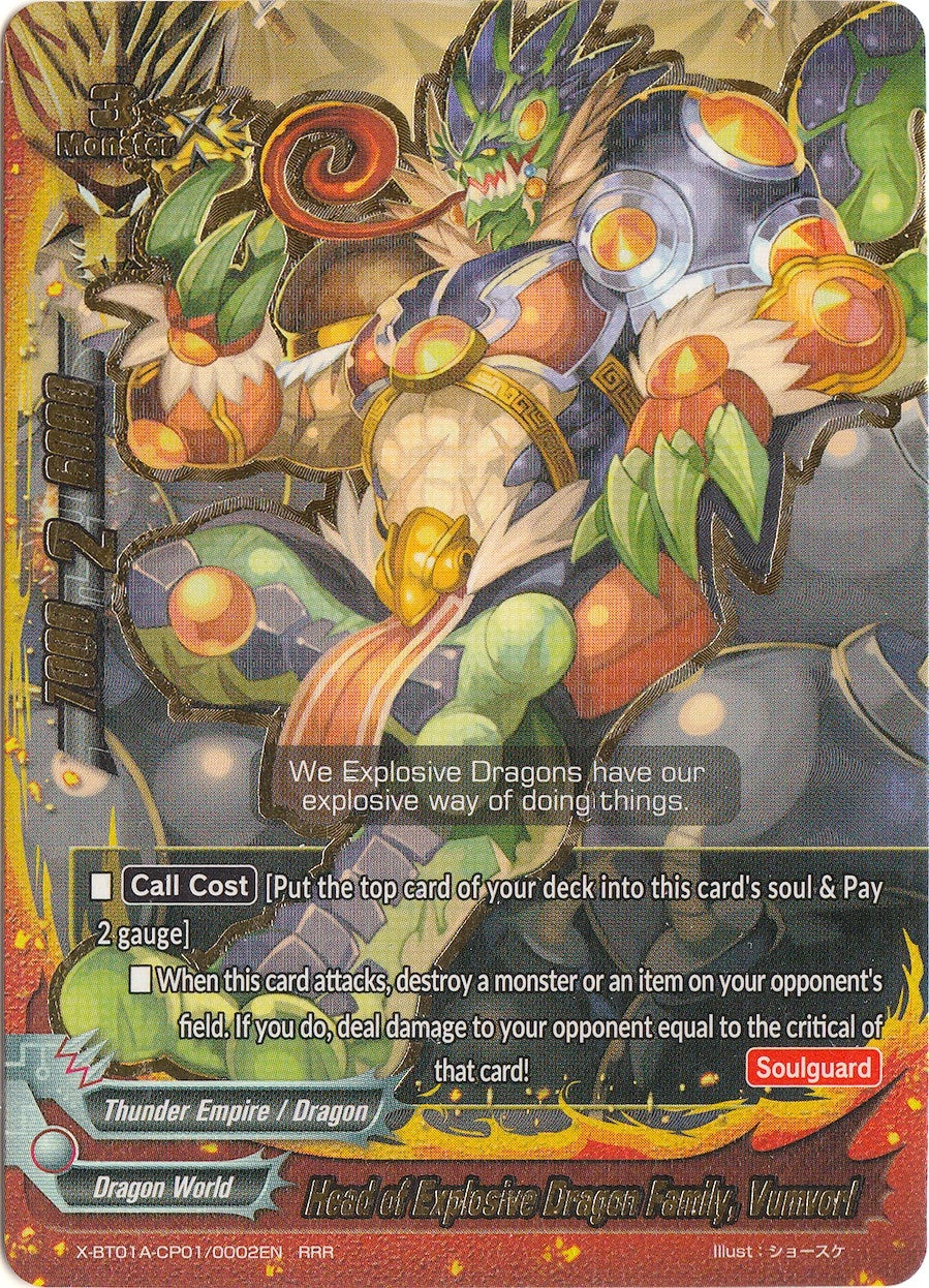 Image for Head of Explosive Dragon Family, Vumvorl (Crossing Generations) (X-BT01A-CP01/0002EN) - Future Card BuddyFight