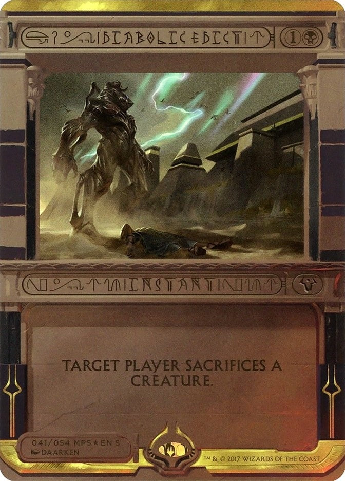 Image for Diabolic Edict (Masterpiece Series: Amonkhet Invocations) (41) - Magic: The Gathering