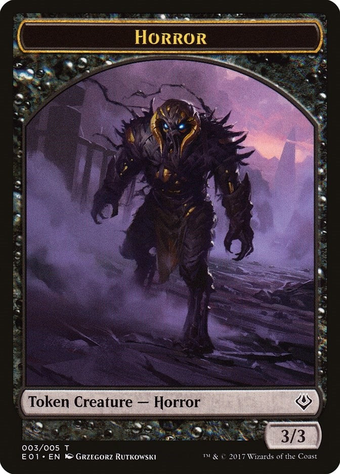 Image for Horror // Zombie Double-Sided Token (Archenemy: Nicol Bolas) (3) - Magic: The Gathering