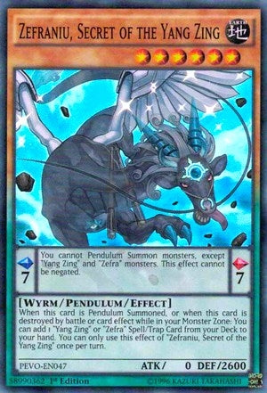 Image for Zefraniu, Secret of the Yang Zing (Pendulum Evolution) (PEVO-EN047) - YuGiOh