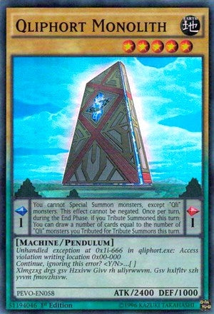 Image for Qliphort Monolith (Pendulum Evolution) (PEVO-EN058) - YuGiOh