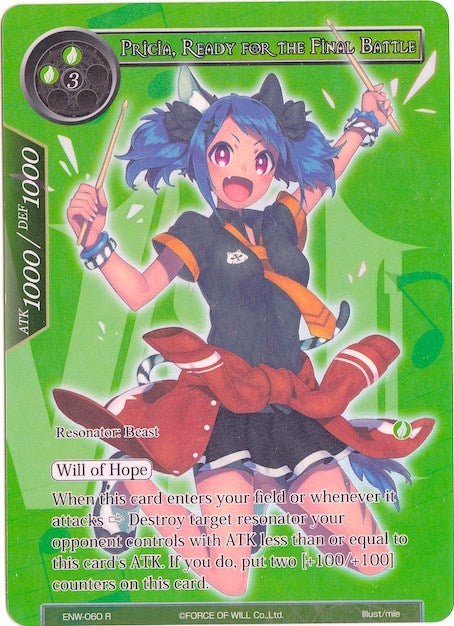 Image for Pricia, Ready for the Final Battle (Alternate Full Art) (Echoes of the New World) (ENW-060) - Force of Will