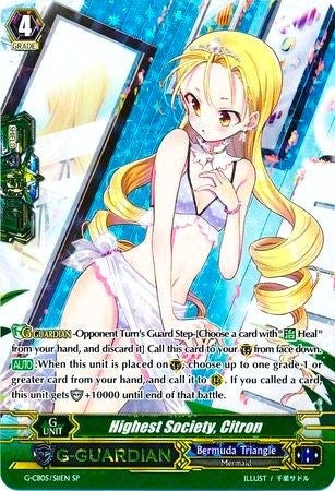 Image for Highest Society, Citron (SP) (G-CB05: Prismatic Divas) (G-CB05/S11EN) - Cardfight Vanguard