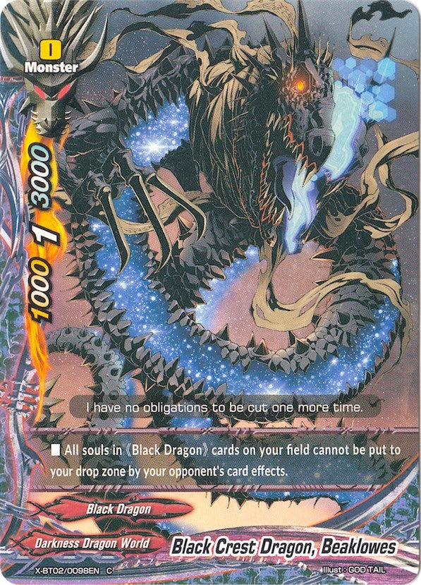 Image for Black Crest Dragon, Beaklowes (Chaos Control Crisis) (X-BT02/0098EN) - Future Card BuddyFight