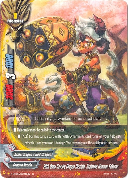 Image for Fifth Omni Cavalry Dragon Disciple, Explosive Hammer Fekthar (Chaos Control Crisis) (X-BT02/0049EN) - Future Card BuddyFight