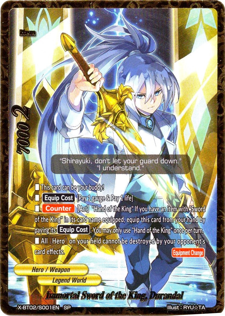 Image for Immortal Sword of the King, Durandal (SP) (Chaos Control Crisis) (X-BT02/S001EN) - Future Card BuddyFight