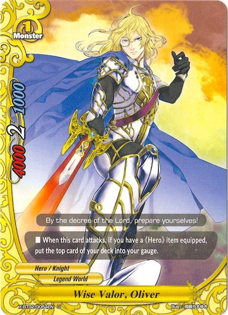Image for Wise Valor, Oliver (Chaos Control Crisis) (X-BT02/0054EN) - Future Card BuddyFight
