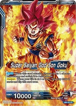 Image for Super Saiyan God Son Goku // SSGSS Son Goku, The Soul Striker (Galactic Battle) (SD1-01) - Dragon Ball Super: Masters