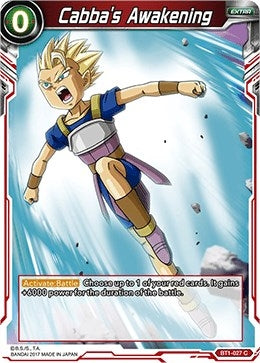 Image for Cabba's Awakening (2017) (Galactic Battle) (BT1-027) - Dragon Ball Super: Masters