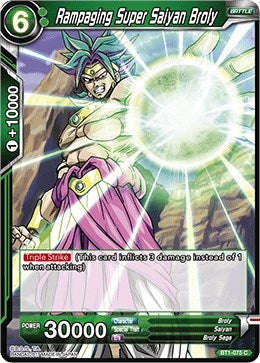 Image for Rampaging Super Saiyan Broly (Galactic Battle) (BT1-075) - Dragon Ball Super: Masters