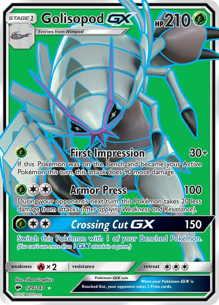 Image for Golisopod GX (Full Art) (SM - Burning Shadows) (129/147) - Pokemon