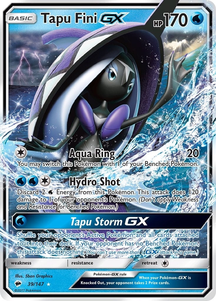Image for Tapu Fini GX (SM - Burning Shadows) (39/147) - Pokemon