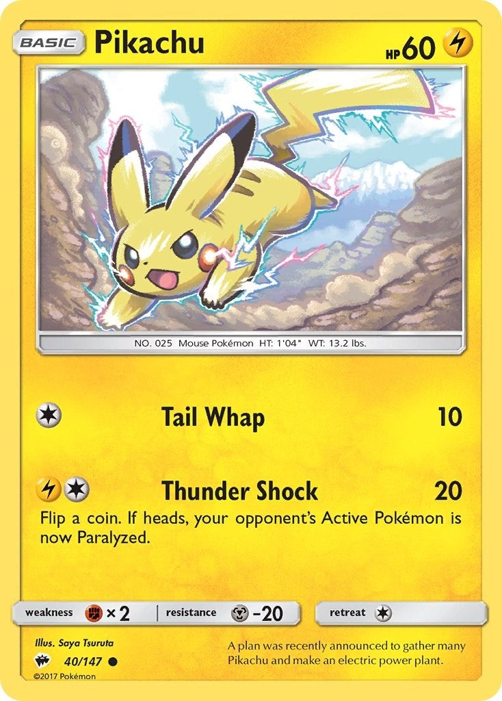 Image for Pikachu (SM - Burning Shadows) (40/147) - Pokemon