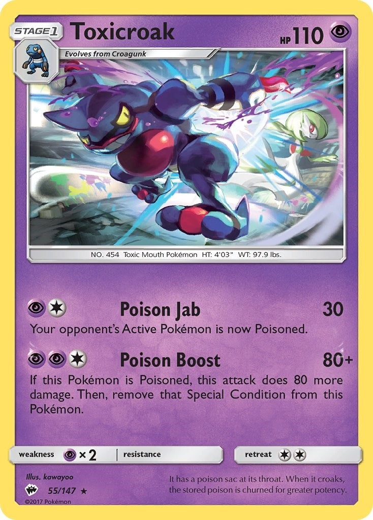 Image for Toxicroak (SM - Burning Shadows) (55/147) - Pokemon