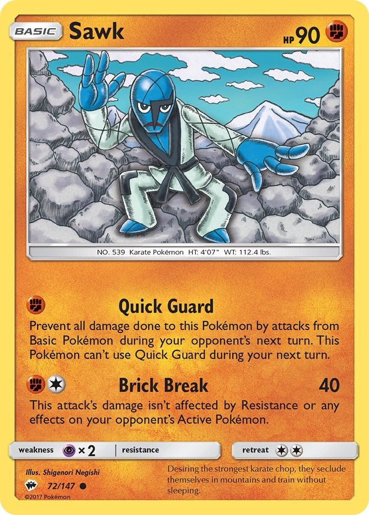 Image for Sawk (SM - Burning Shadows) (72/147) - Pokemon