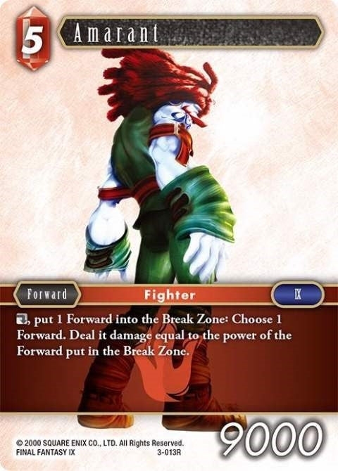 Image for Amarant (Opus III) (3-013R) - Final Fantasy TCG