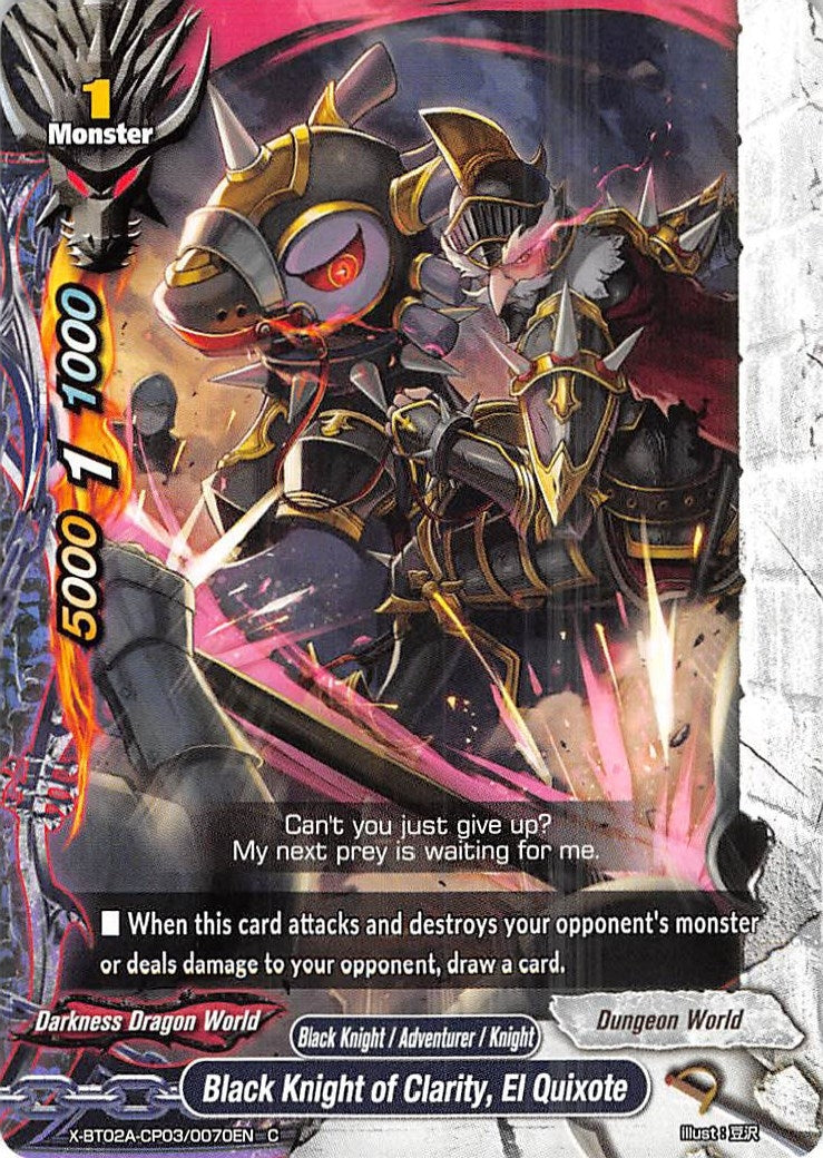 Image for Black Knight of Clarity, El Quixote (Evolution & Mutation) (X-BT02A-CP03/0070EN) - Future Card BuddyFight