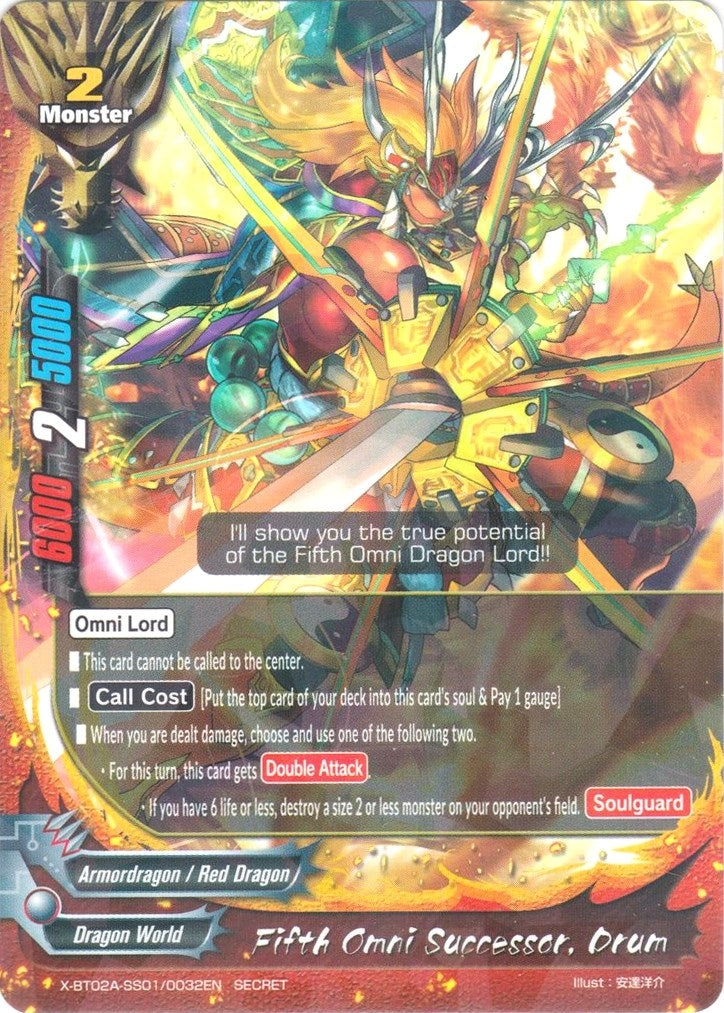 Image for Fifth Omni Successor, Drum (Secret R Foil) (Evolution & Mutation) (X-BT02A-SS01/0032EN) - Future Card BuddyFight