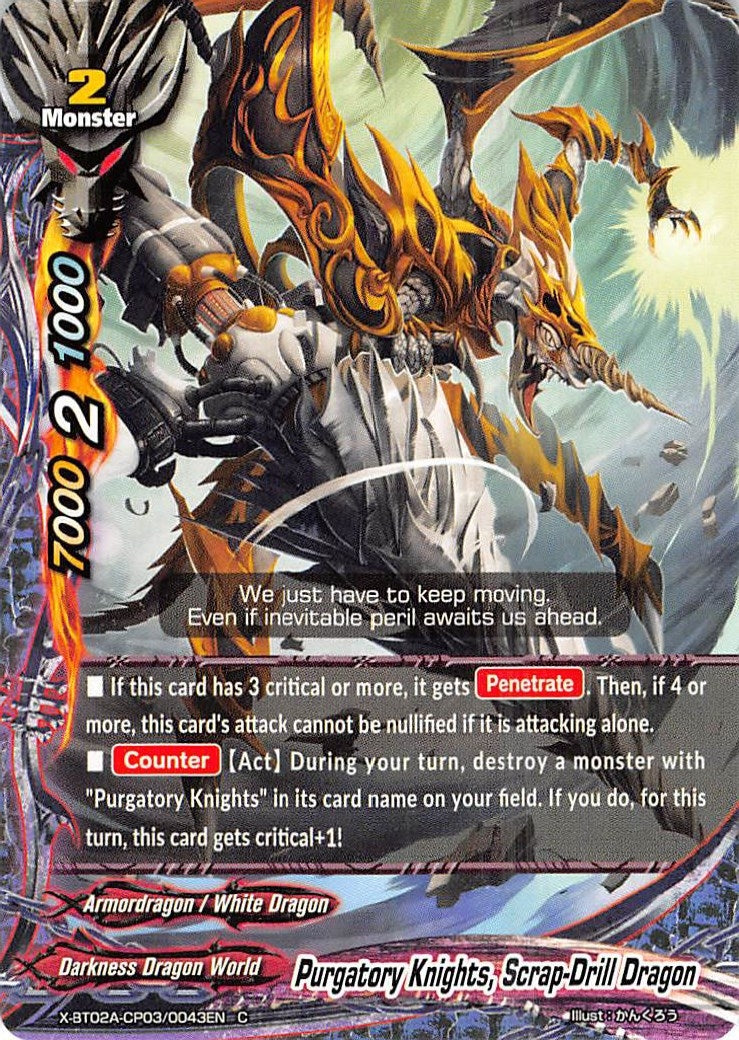 Image for Purgatory Knights, Scrap-Drill Dragon (Evolution & Mutation) (X-BT02A-CP03/0043EN) - Future Card BuddyFight