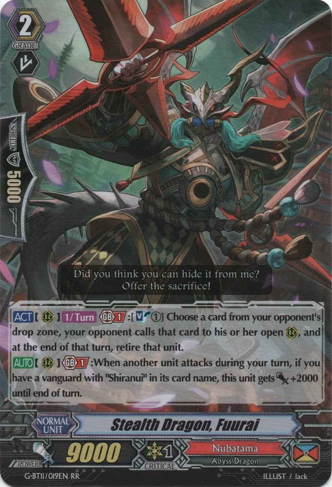 Image for Stealth Dragon, Fuurai (G-BT11: Demonic Advent) (G-BT11/019EN) - Cardfight Vanguard